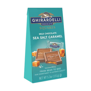 Ghirardelli Milk Chocolate Sea Salt Caramel Chocolate Squares, 5.3 Oz Bag (6 Count)