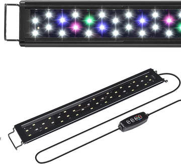 Aquaneat Led Aquarium Light For 30 To 38 Inch Fish Tank, Auto On Off With Timer, Full Spectrum, Adjustable Brightness, Daylight Moonlight Mode, For Fresh Water Low-To-Mid Light Plants