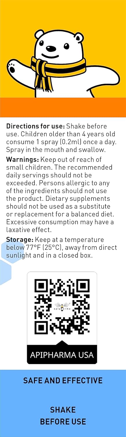Apipharma Children'S Vitamin D3 Supplement Spray - Easy To Use D3 Spray For Kids - Natural Multivitamin Spray With Immune Support, Pharmacist Developed (130 Sprays) : Health & Household