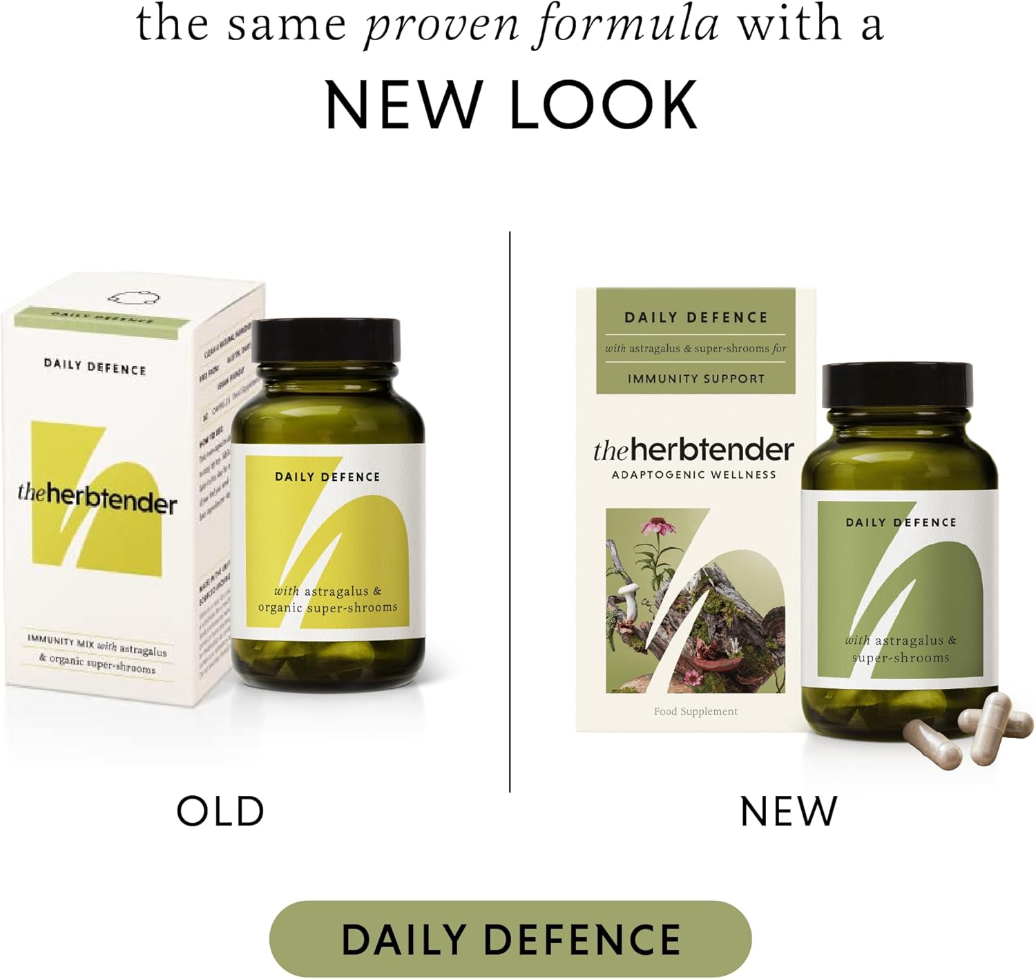 The Herbtender Daily Defence – Immune Support Supplement with Organic Reishi, Chaga, Cordyceps, Echinacea & Acerola Cherry Vitamin C, Vegan Adaptogen Blend for Respiratory Health, 60 Capsules : Amazon.co.uk: Health & Personal Care