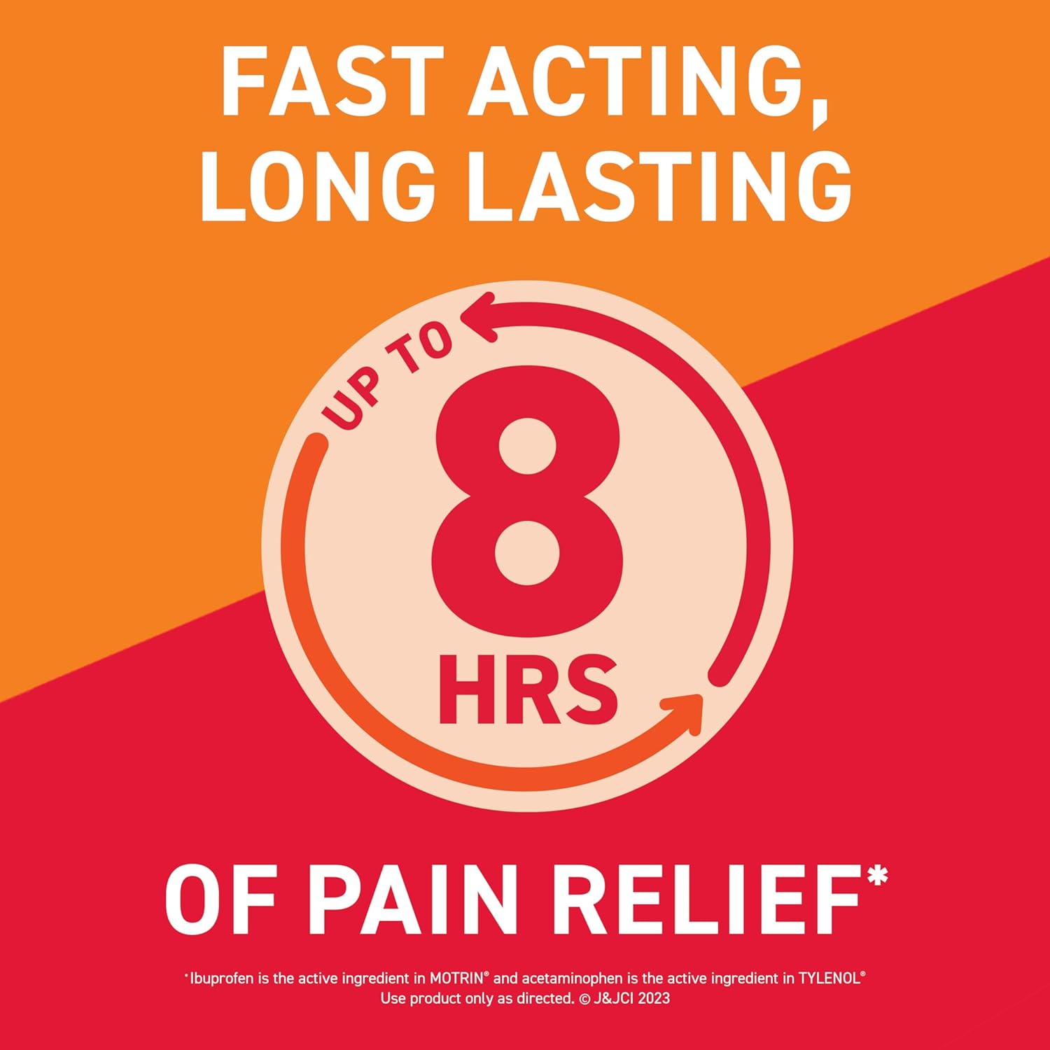 Motrin Dual Action with Tylenol, Dual Action Pain Reliever with Ibuprofen & Acetaminophen, Two Medicines for Minor Aches & Pains, Ibuprofen (NSAID) 125 mg & Acetaminophen 250 mg, 80 ct : Health & Household