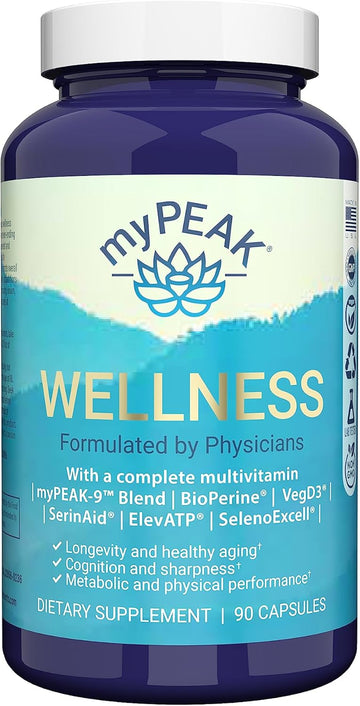 Wellness Award-Winning Vegan Multivitamin With Elevatp Ancient Peat Extract, Natural Astaxanthin, Iron, Resveratrol And Alpha Gpc, Immunity Booster, All-In-One For Men And Women, 90 Count