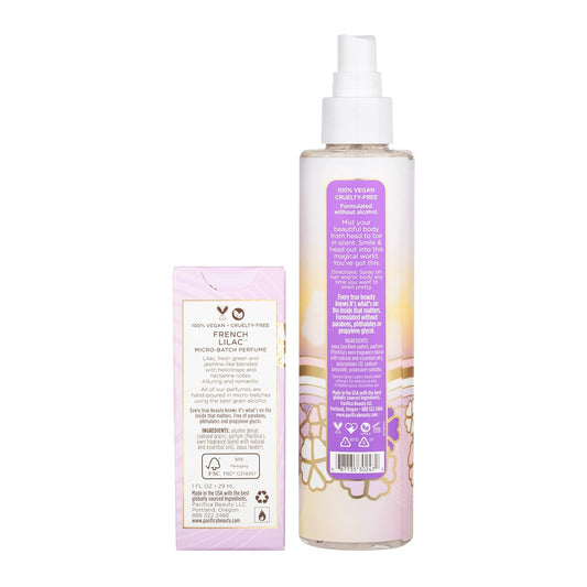 Pacifica Beauty, French Lilac Spray Perfume + Hair & Body Spray, 100% Vegan and Cruelty Free, Clean Fragrance, 2 Count