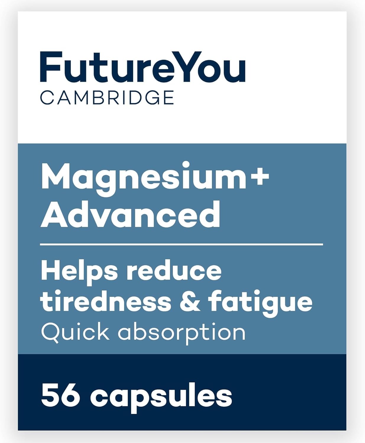 Futureyou Magnesium+ Advanced (56 Capsules). Magnesium Glycinate With B Vitamins For Energy & Bone Health. High Strength Magnesium Supplements For Women & Men - Genuine Futureyou Cambridge Supplements