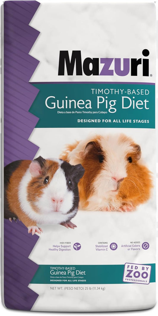 Mazuri | Timothy-Based Guinea Pig Food|25 Pound (25 Lb.) Bag