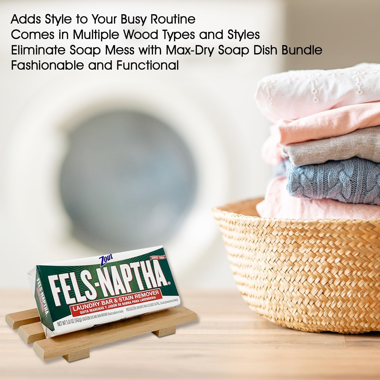 Fels Naptha Laundry Detergent Bar - 5 Ounce Fels Naptha Laundry Bar Soap and Stain Remover Bundle (Craftsman Style) - Get the Ultimate Accessory to your Fels Naptha Soap Bars. : Health & Household