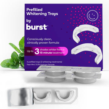 BURST Teeth Whitening Kit - Sensitive Teeth Friendly - 3 Treatments with 12.5% Hydrogen Peroxide - Up to 3 Shades Whiter After First Treatment - Teeth Whitener with Prefilled Gel Trays