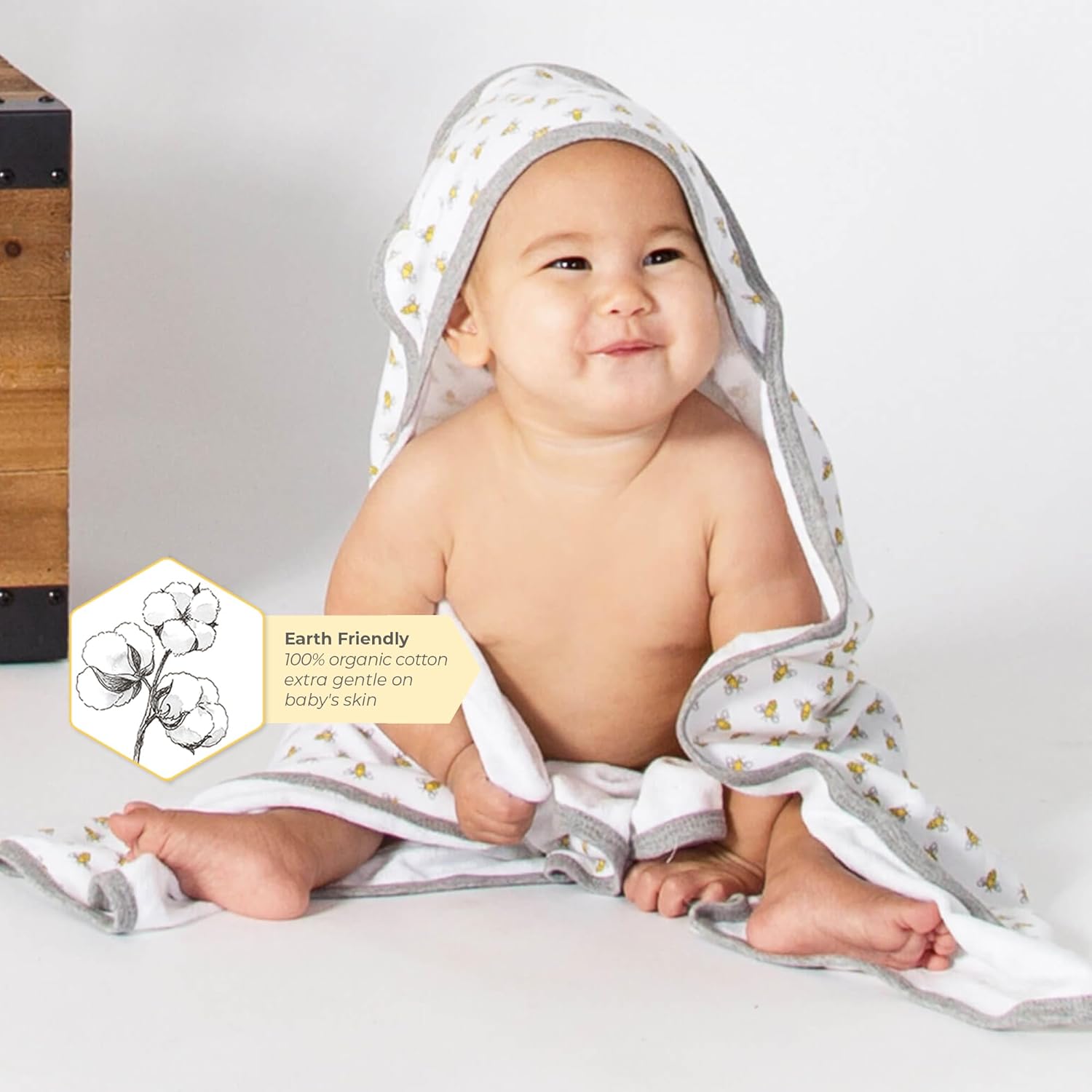 Burt'S Bees Baby - Hooded Towels, Absorbent Knit Terry, Super Soft Single Ply, 100% Organic Cotton : Baby