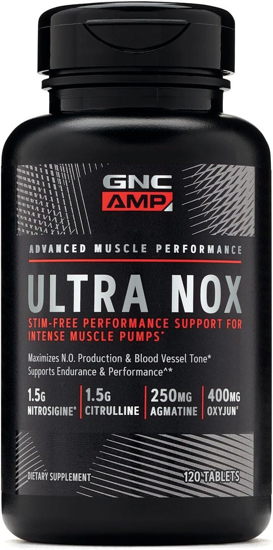 Gnc Amp Ultra Nox, Supports Endurance & Performance, Stim-Free, 120 Count