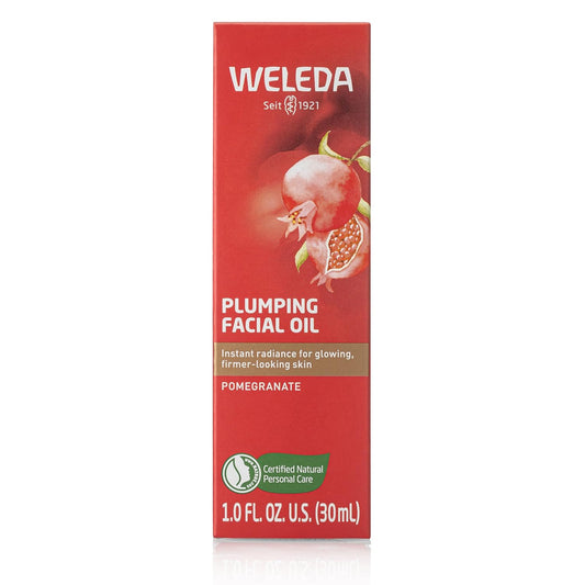 Weleda Face Care Plumping Oil, 1 Fluid Ounce, Plant Rich Moisturizer with Pomegranate Extract and Aloe Vera