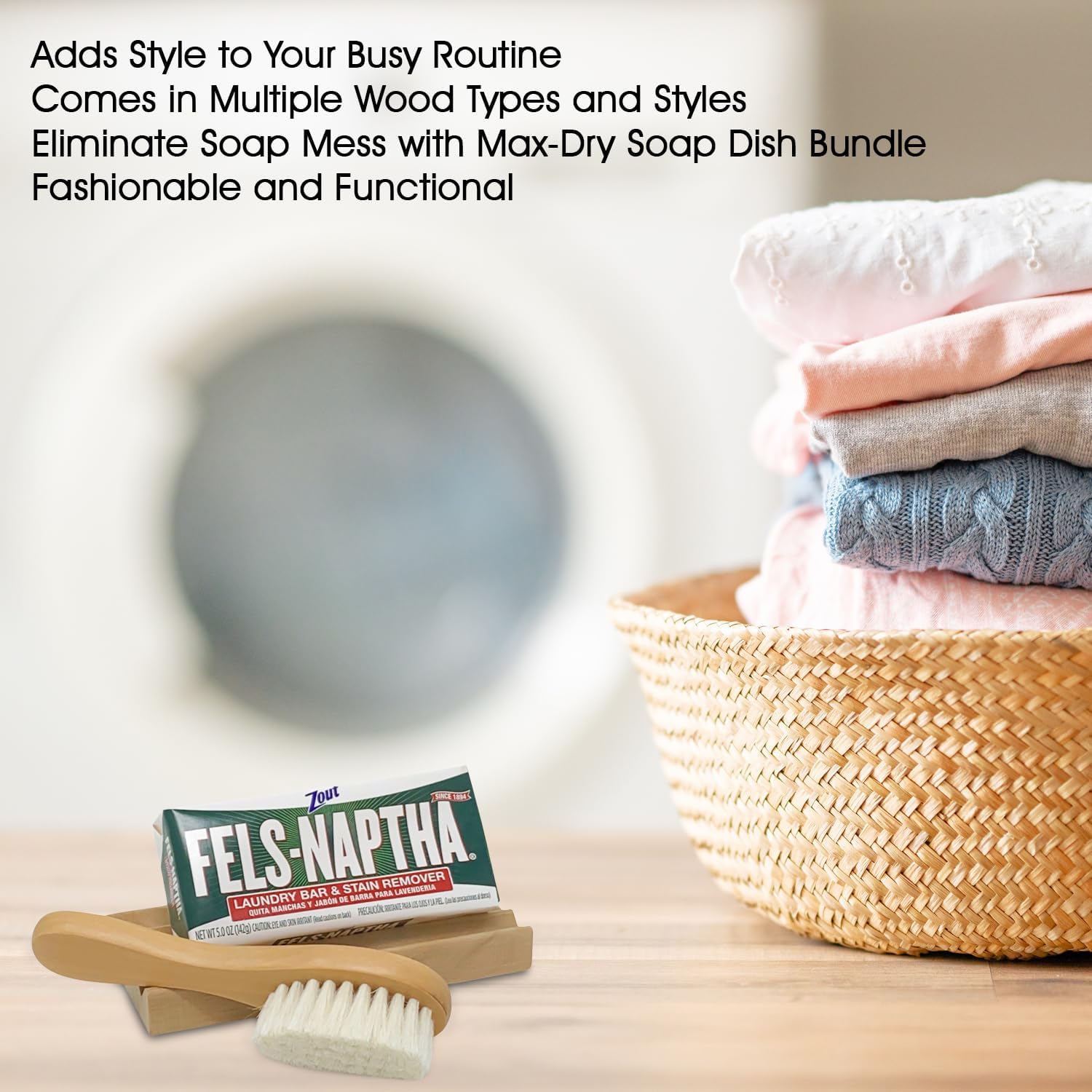 Fels Naptha Laundry Detergent Bar - 5 Ounce Fels Naptha Laundry Bar Soap and Stain Remover Bundle. Get the Ultimate Accessory to your Fels Naptha Soap Bars. (Fabric Safe Brush Bundle) : Health & Household