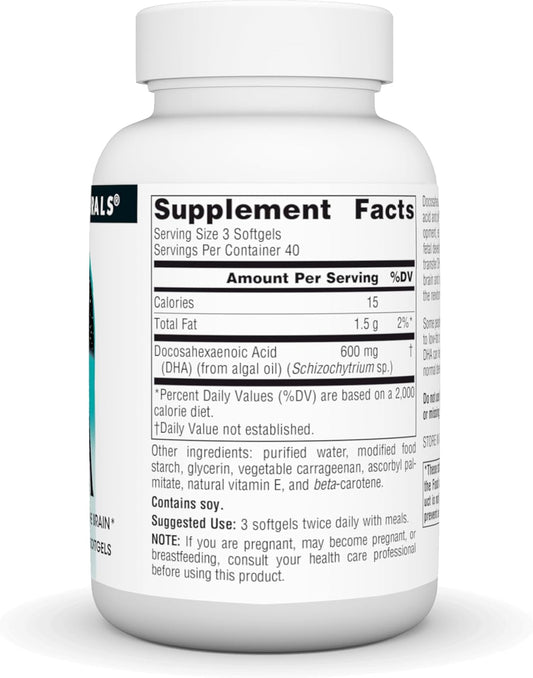Source Naturals DHA, Neuromins 200 mg Non-Fish Omega-3 for the Brain - 120 Softgels