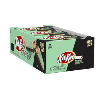 Kit Kat Duos Dark Chocolate Mint Wafer King Size, Candy Bars, 3 Oz (24 Count)