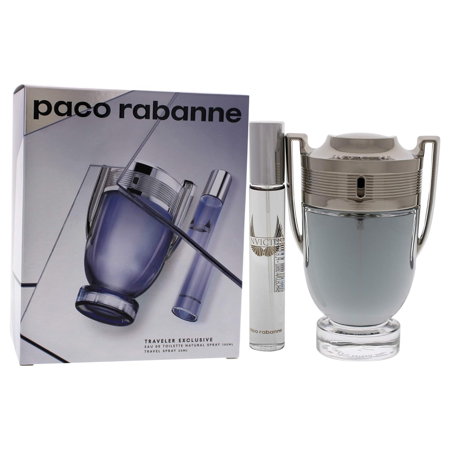 Paco Rabanne Invictus Men 2 Pc Gift Set 3.4Oz Edt Spray, 0.68Oz Edt Spray : Beauty & Personal Care