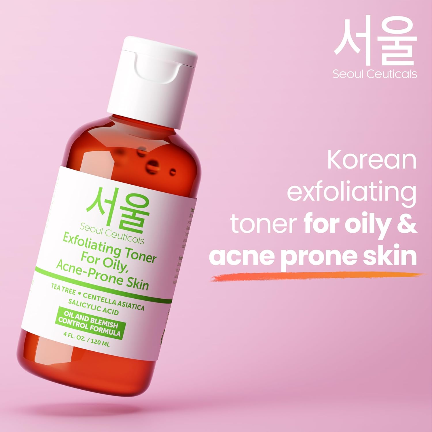 Seoulceuticals Korean Toner For Oily Acne Prone Skin – Korean Skin Care Tea Tree Toner For Face – Facial Toner Centella Asiatica, Salicylic Acid. 4 Fl Oz : Beauty & Personal Care