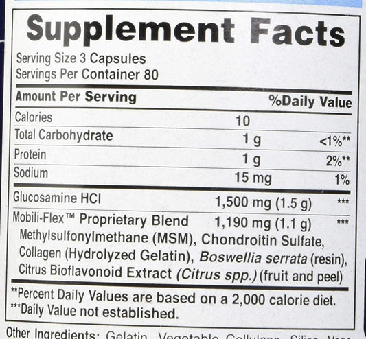 Puritan'S Pride Glucosamine Chondroitin Msm Dietary Supplement For Joint Health, 240 Coated Tablets