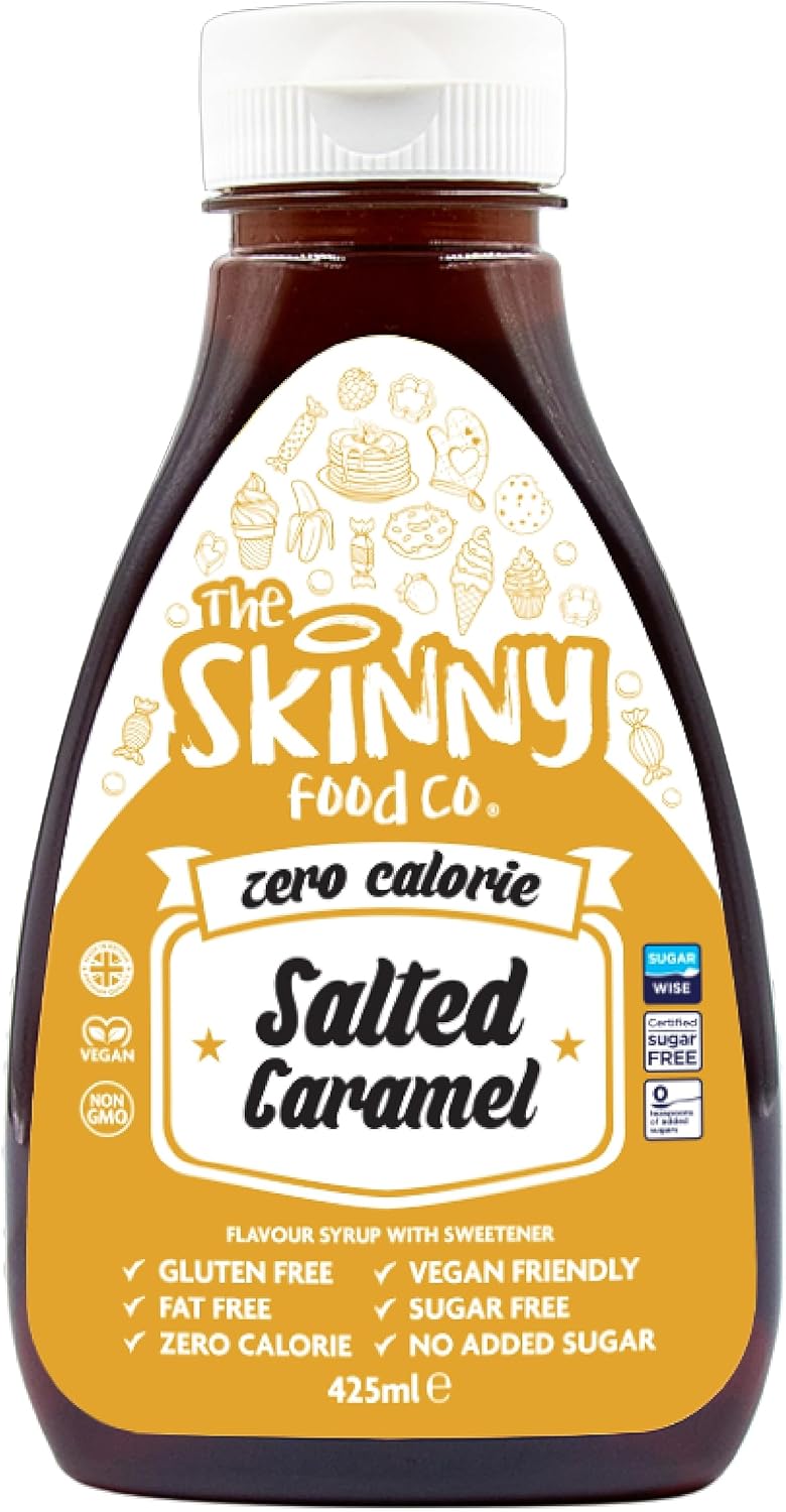 Skinny Food Co Vegan Honey Syrup 425Ml - Sugar Free Honey Zero Calorie Syrup For Breakfast, Coffee, Pancake, Snacks & Desserts - Vegan, Gluten-Free, Keto & Paleo Friendly Skinny Syrups