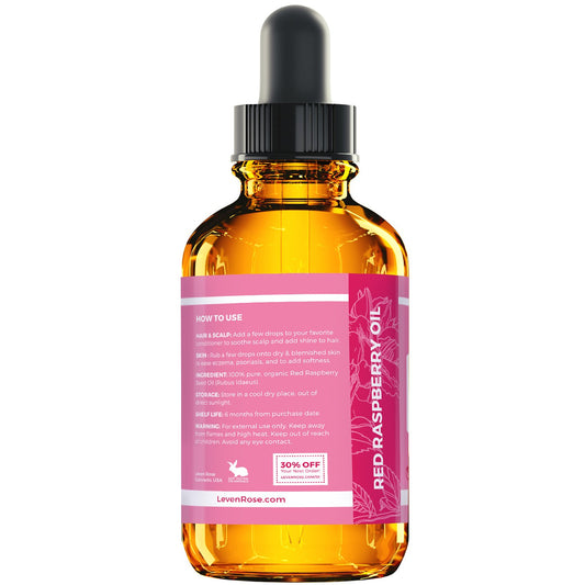 Leven Rose Red Raspberry Seed Oil Organic 1 Oz - Natural With Antioxidants, Vitamin E, And Vitamin A - Anti Aging Raspberry Oil For Skin