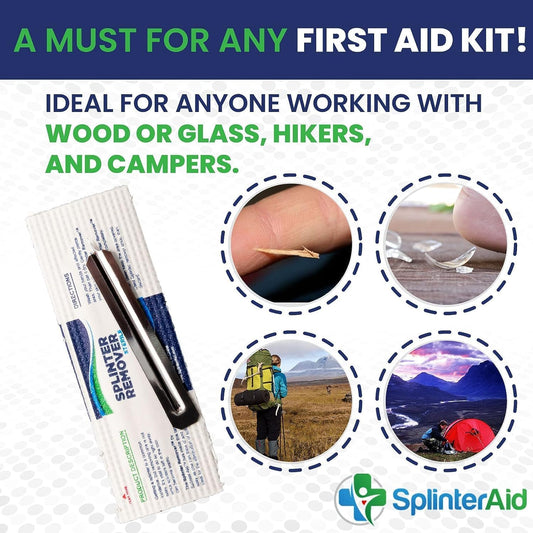 Painless Splinter Removal Kit (30-Count) | Quick, Easy Splinter Out | Compact First Aid For Home, Travel, Camping | Perfect For Hiking, Woodworking, Outdoors | No Tweezers Needed