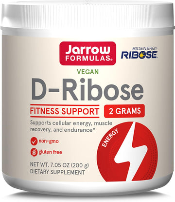 Jarrow Formulas D-Ribose 2 Grams, Dietary Supplement, Fitness Support, Muscle Recovery And Endurance, 7.05 Oz, Up To A 90 Day Supply