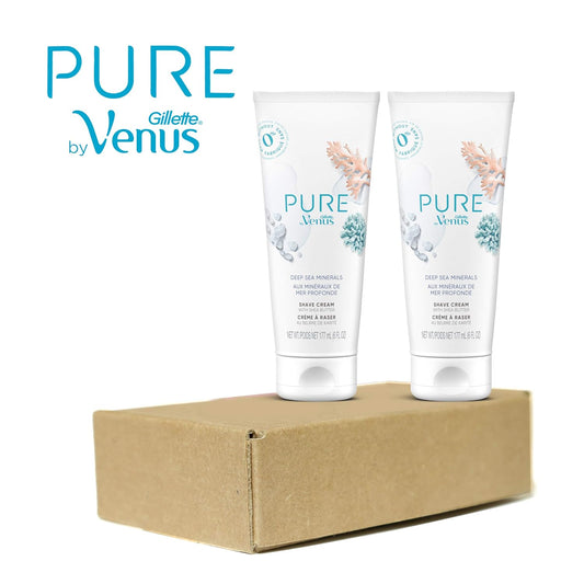 Gillette Venus Pure By Shaving Cream - Deep Sea Minerals, 6 Oz (Pack Of 2)