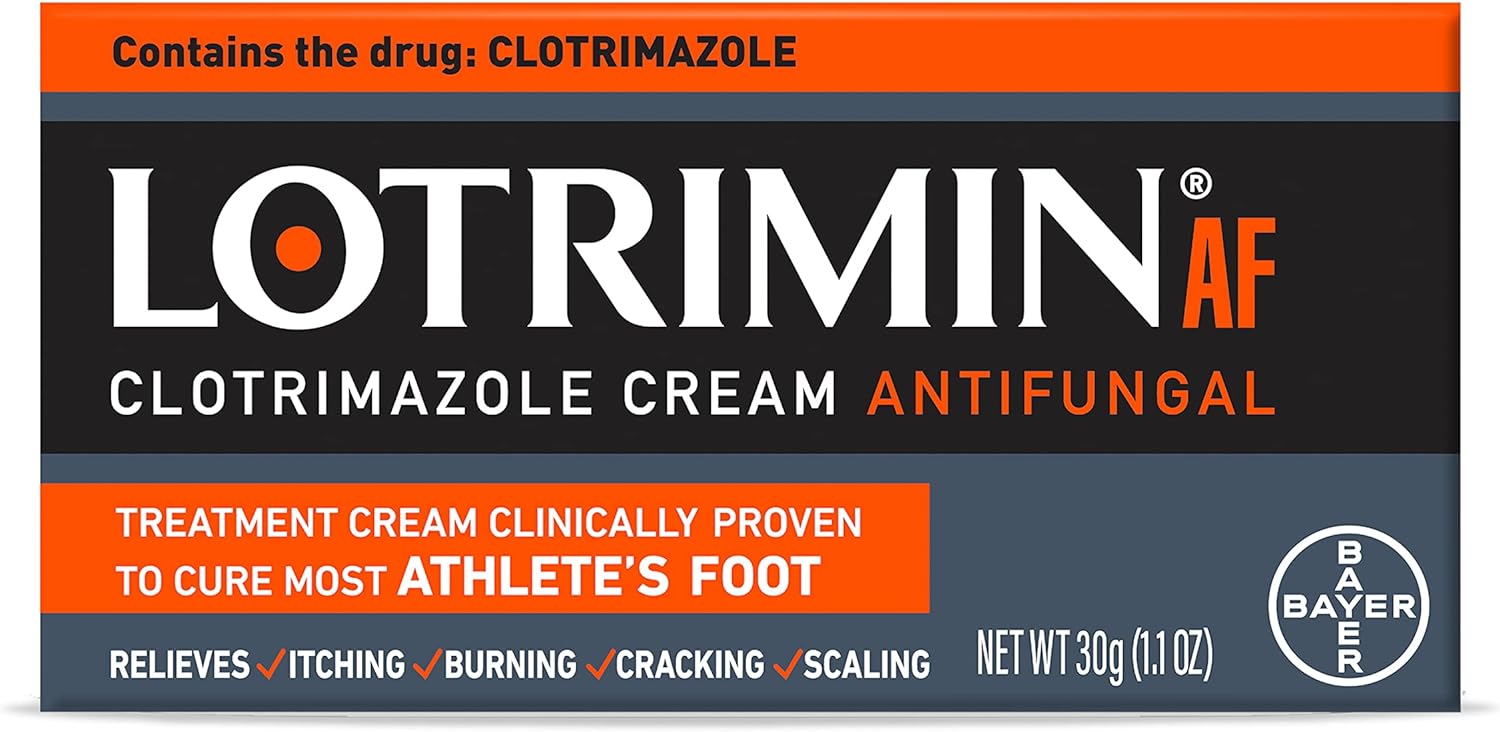 Lotrimin Af Cream: Athlete'S Foot 1% Clotrimazole Antifungal Treatment, Clinically Proven Effective, 1.1 Ounce (New Look)