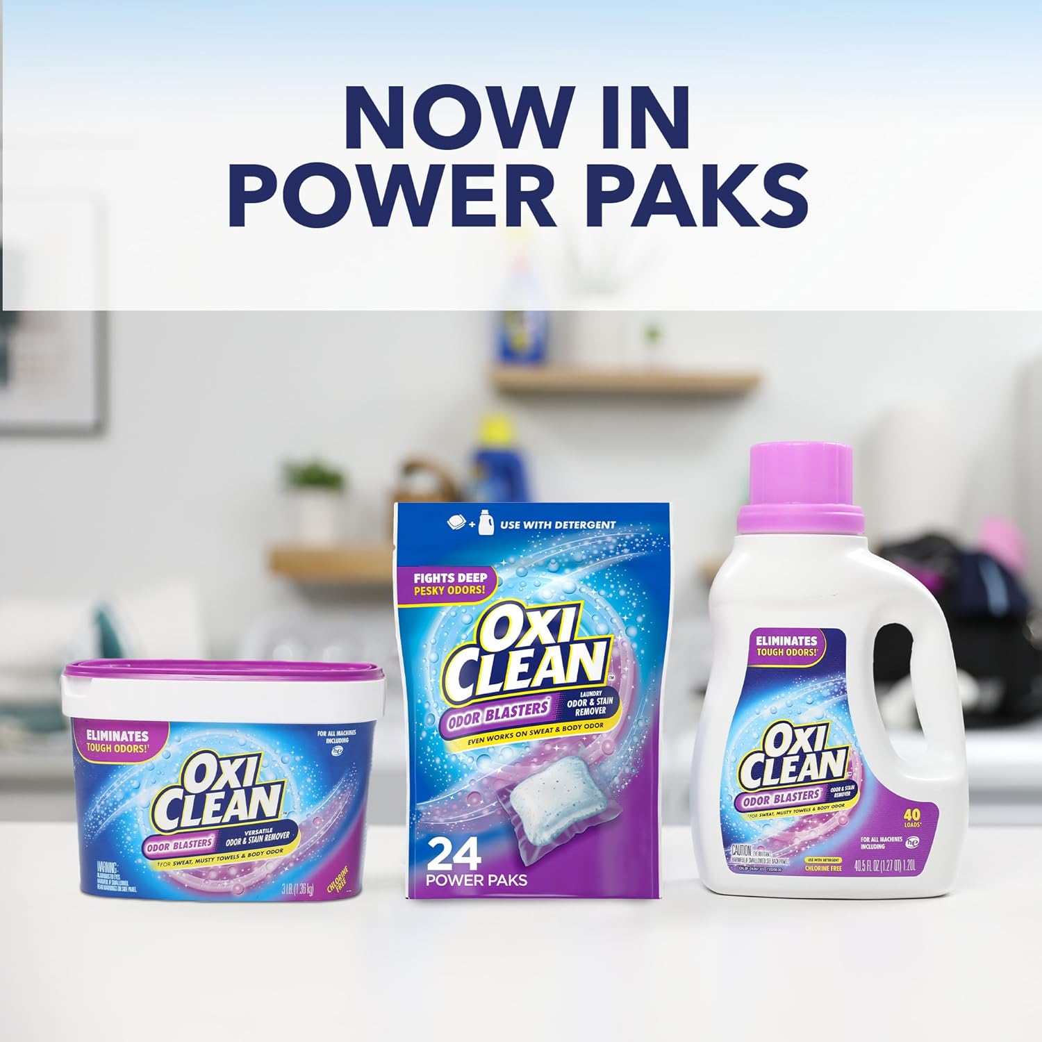 OxiClean Odor Blasters Odor and Stain Remover Power Paks, 24ct : Health & Household