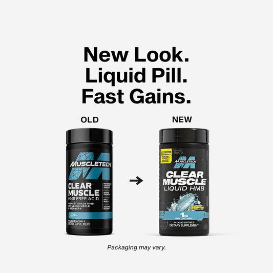 Muscletech Hmb Supplements 1000Mg, Clear Muscle (42 Liquid Softgels) - Highest Grade Hmb For Lean Muscle & Recovery - Hmb Free Acid Muscle Supplement - Help Decrease Muscle Breakdown