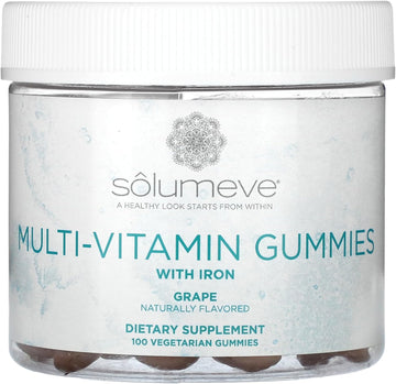 Solumeve Multi-Vitamin Gummies, Gelatin Free, Grape Flavor, 100 Vegetarian Gummies