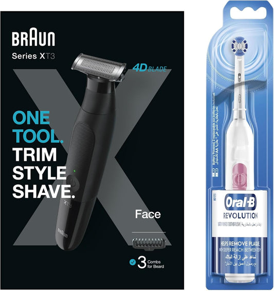 Braun Series Xt3 - Beard Trimmer, Shaver, Electric Razor For Men, Manscaping Kit, Durable Blade, Xt3000