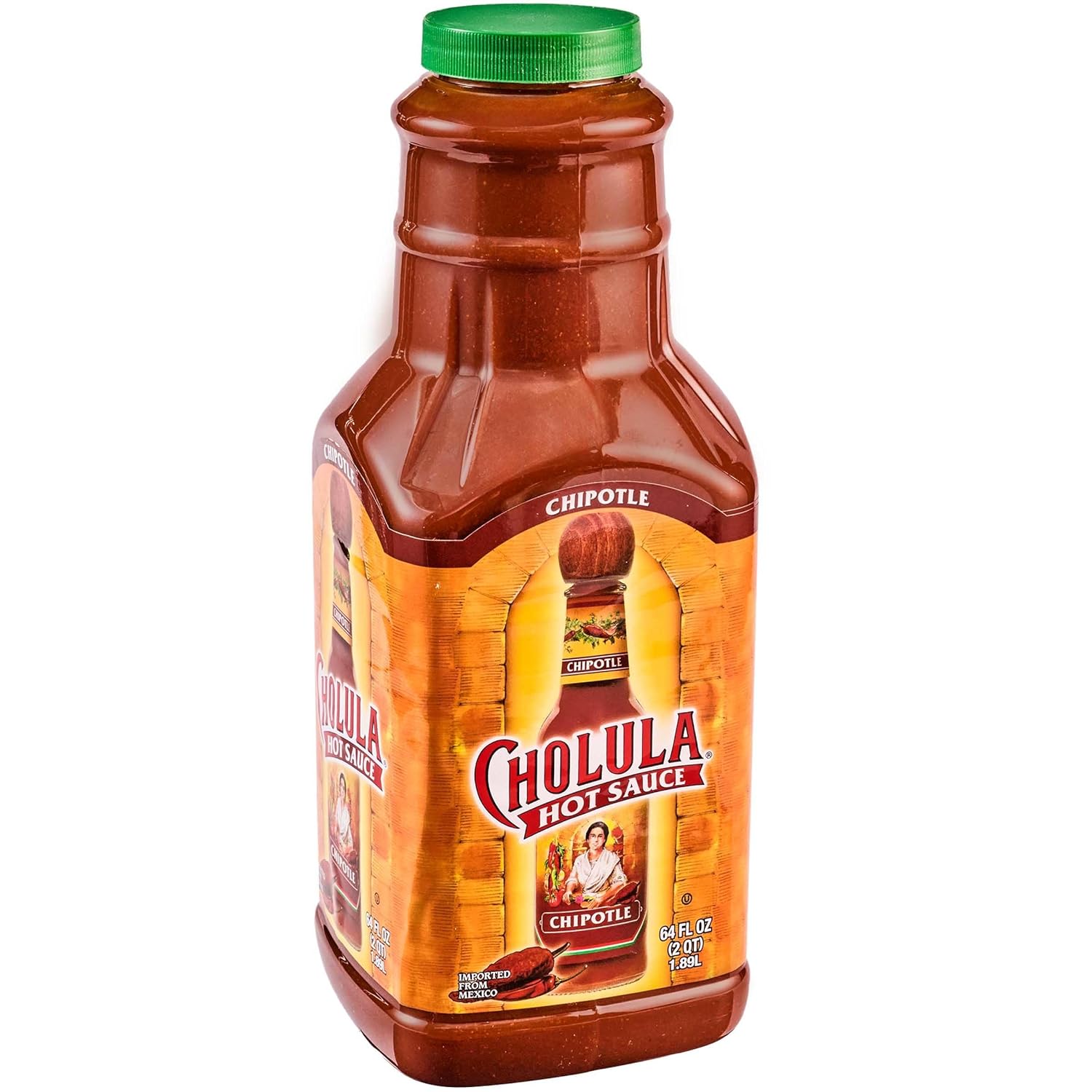 Cholula Chipotle Hot Sauce, 64 Fl Oz - One 64 Fluid Ounce Bulk Container Of Chipotle Pepper Sauce, Made With Chipotle, Arbol And Piquin Peppers, Perfect For Burgers, Wings, Hummus And More