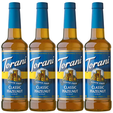 Torani Sugar Free Syrup, Classic Hazelnut, 25.4 Ounces (Pack Of 4)