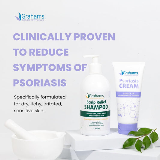 Grahams Natural Moisturising Psoriasis Cream - Clinically Proven Psoriasis Treatment For Scale, Dry Skin & Itchiness On Skin, Face & Scalp - With Calendula, Manuka Honey & Urea | Steroid-Free (75G)