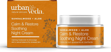 Urban Veda Clam & Restore Soothing Night Cream| Sandalwood & Aloe Vera | For Dry, Sensitive And Inflamed Skin |Anti Aging| Collagen Face Cream | Moisturiser Face Women And Men | Vitamin C Glow | 50 Ml