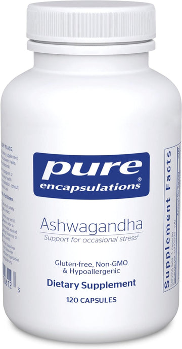 Pure Encapsulations Ashwagandha - 500 Mg Ashwagandha Extract - Metabolism & Stress Support - Immune Support - Gmo Free & Vegan - 120 Capsules