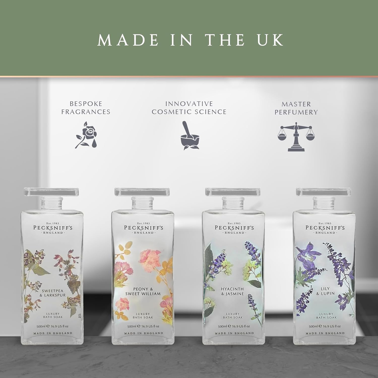 Pecksniff'S Aroma:Therapy Re-Covery Bath Soak Decanter | 500Ml/16.9 Fl Oz : Beauty & Personal Care