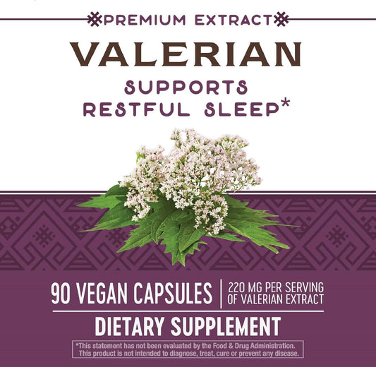 Nature's Way Valerian, Non-GMO, Gluten Free, 220 mg per serving, 90 Capsules