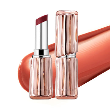 Mistine Lipstick Thai Latte Sheer Aqua Rouge Flowing Plumping For Women Non-Sticky Hydrating Creamy Finish S03 Shell Luster Peach 3.5G,1 Count