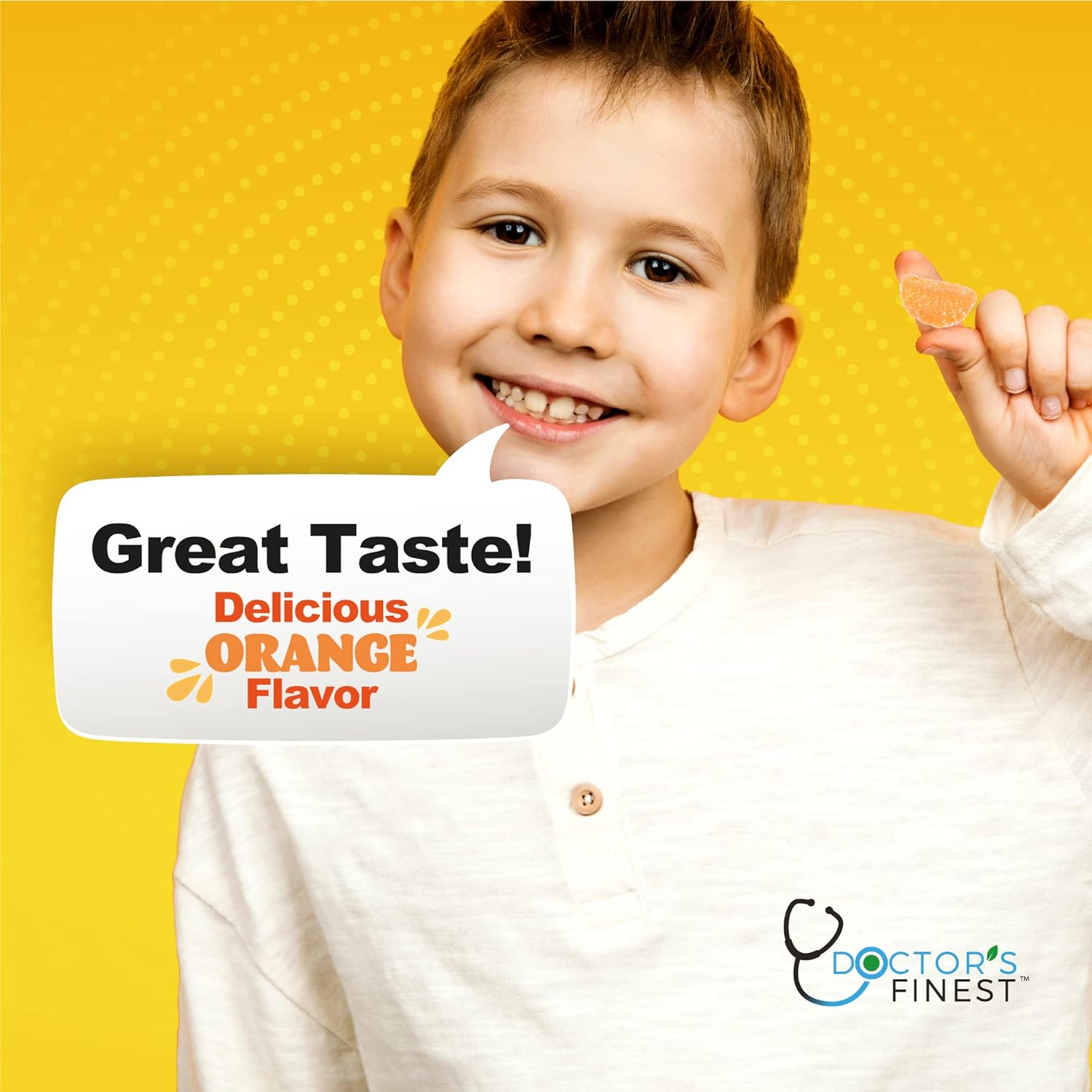 DOCTOR'S FINEST Vitamin C Gummies for Kids - Vegan, GMO Free & Gluten Free - Great Tasting Orange Flavor Pectin Chews - Kids Dietary Supplement - 250 mg of Vitamin C 60 Jellies [30 Doses] : Health & Household