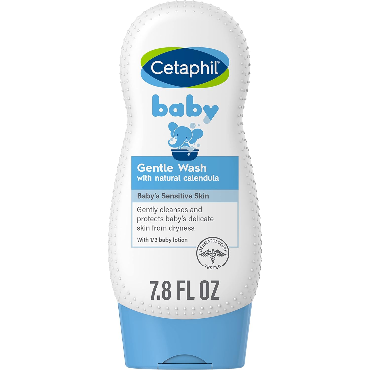 Cetaphil Baby Body Wash With Half Baby Lotion, Gentle Wash With Organic Calendula, Soothes Dry, Sensitive Skin For Everyday Use, Gentle Fragrance, Soap Free, Hypoallergenic, 7.8Oz