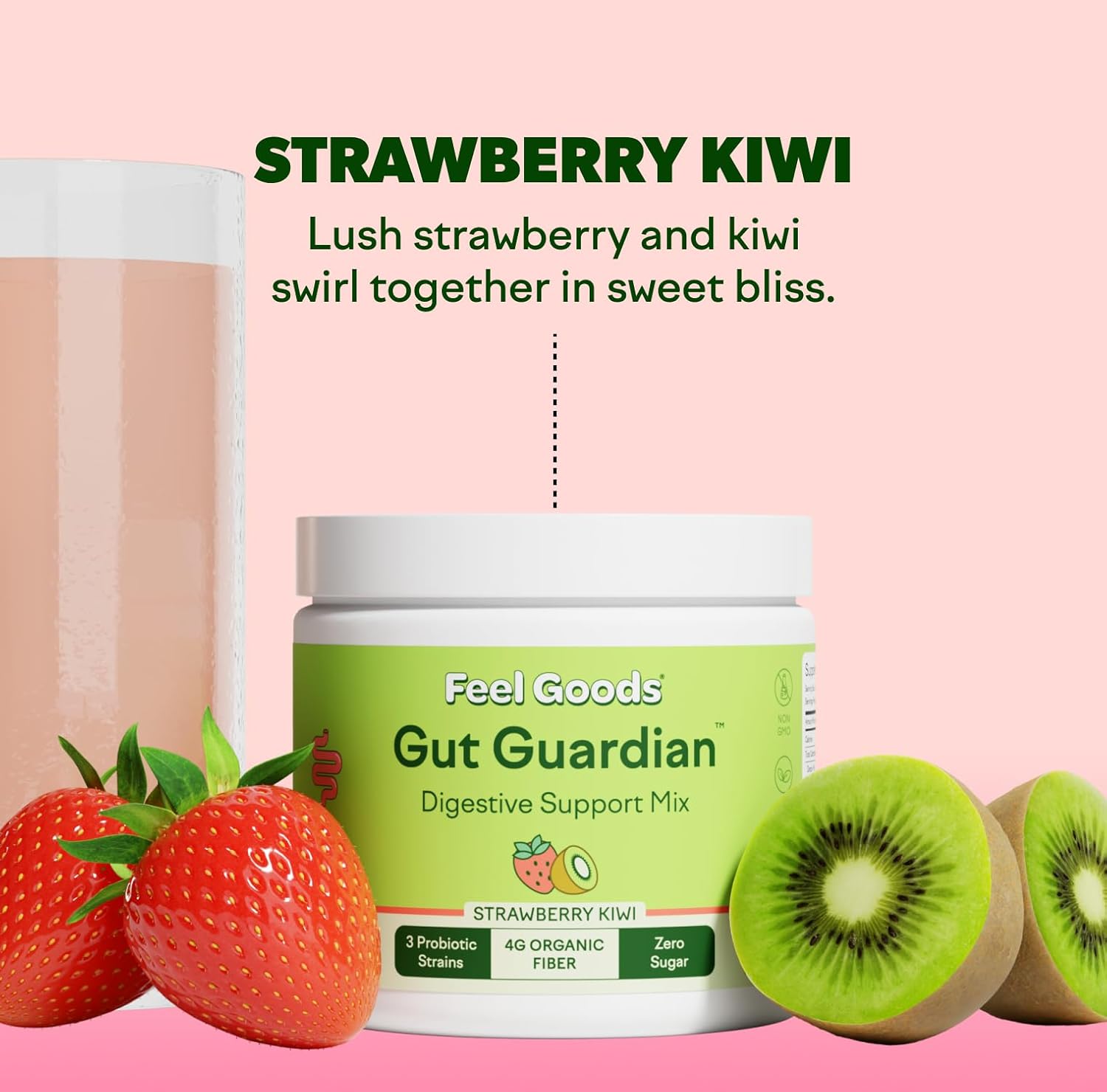 Feel Goods Gut Guardian, Organic Fiber, Probiotic & Prebiotic Powder, Sugar Free, Herbs For Bloat, Gut Health Support, Digestive Health For Men & Women, Non Gmo, Vegan, Tropical Mango, 15 Servings : Health & Household