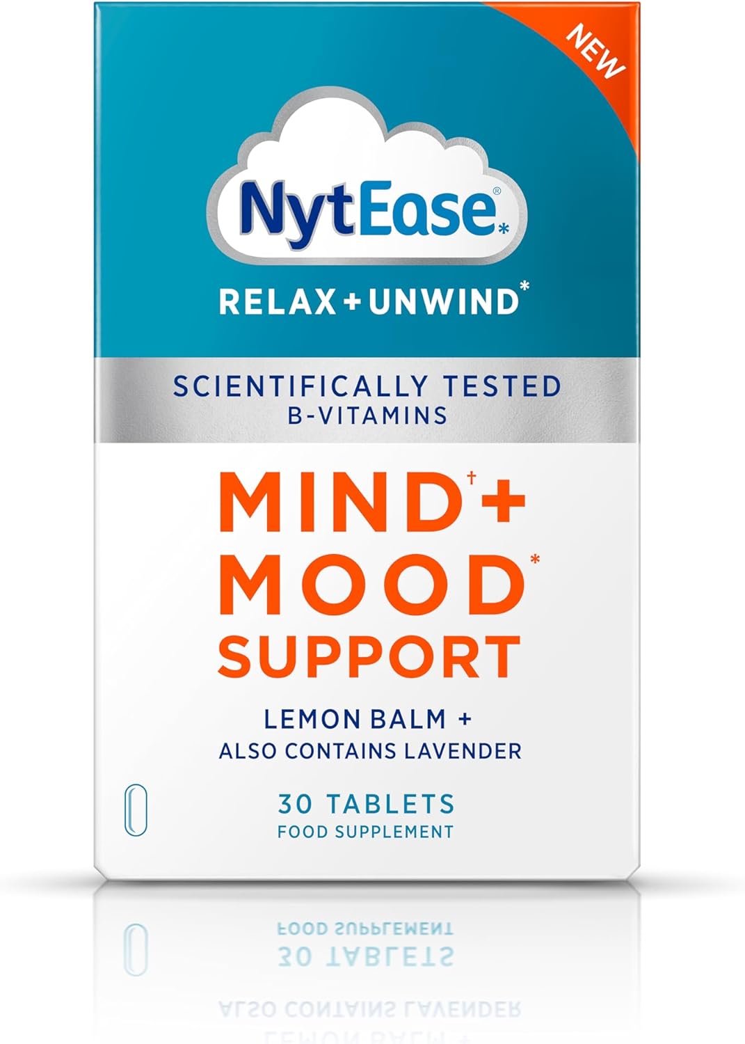 Nytease Relax And Unwind Tablets - Mind And Mood Support Formulated With Pantothenic Acid, Vitamin B1, B2, B6 And B12, Lavender Extract And Oil, And Lemon Balm Extract