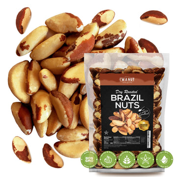 Dry Roasted Brazil Nuts Sea Salted 32Oz (2 Pounds) | No Oil | No Herbicides Or Pesticides | Batch Tested Gluten & Peanut Free | Non Gmo | No Ppo | Vegan And Keto Friendly | Premium Quality | Made From 100% Natural Brazil Nuts