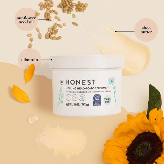 The Honest Company Head To Toe Multi-Purpose Healing Ointment | Gentle For Baby | Hypoallergenic, Vegan, Allantoin-Powered | Value Size, 10 Oz