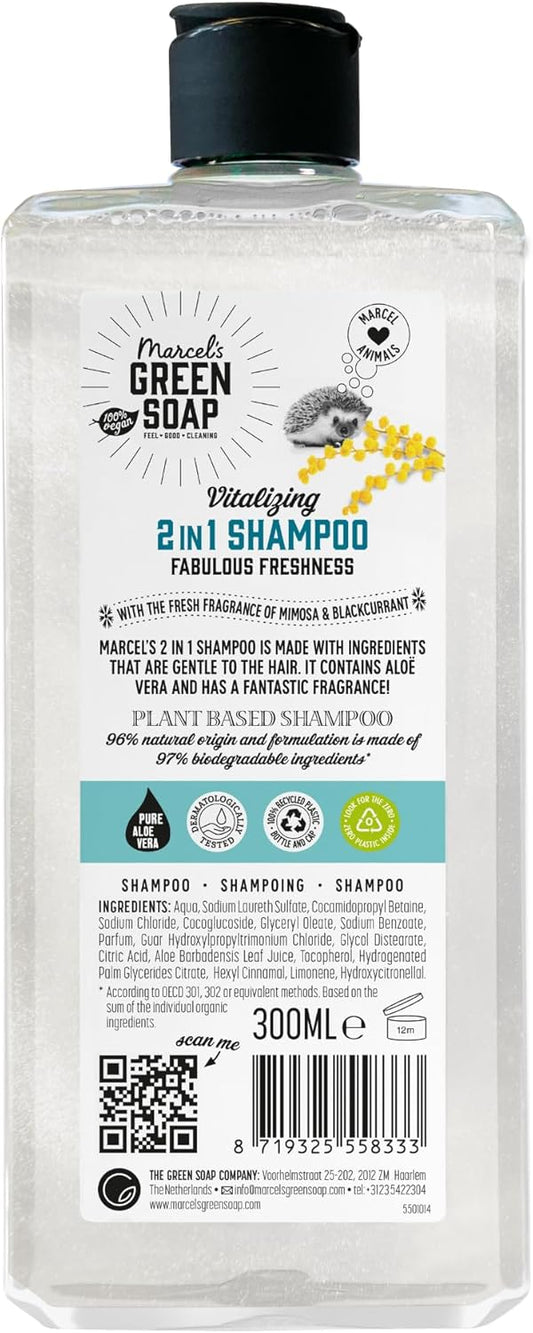 Marcel'S Green Soap - Shampoo Argan & Oudh - Natural Oils - 97% Natural - 98% Biodegradable - Vegan - 300Ml