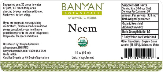 Banyan Botanicals Neem Liq Extract - Certified Organic, 