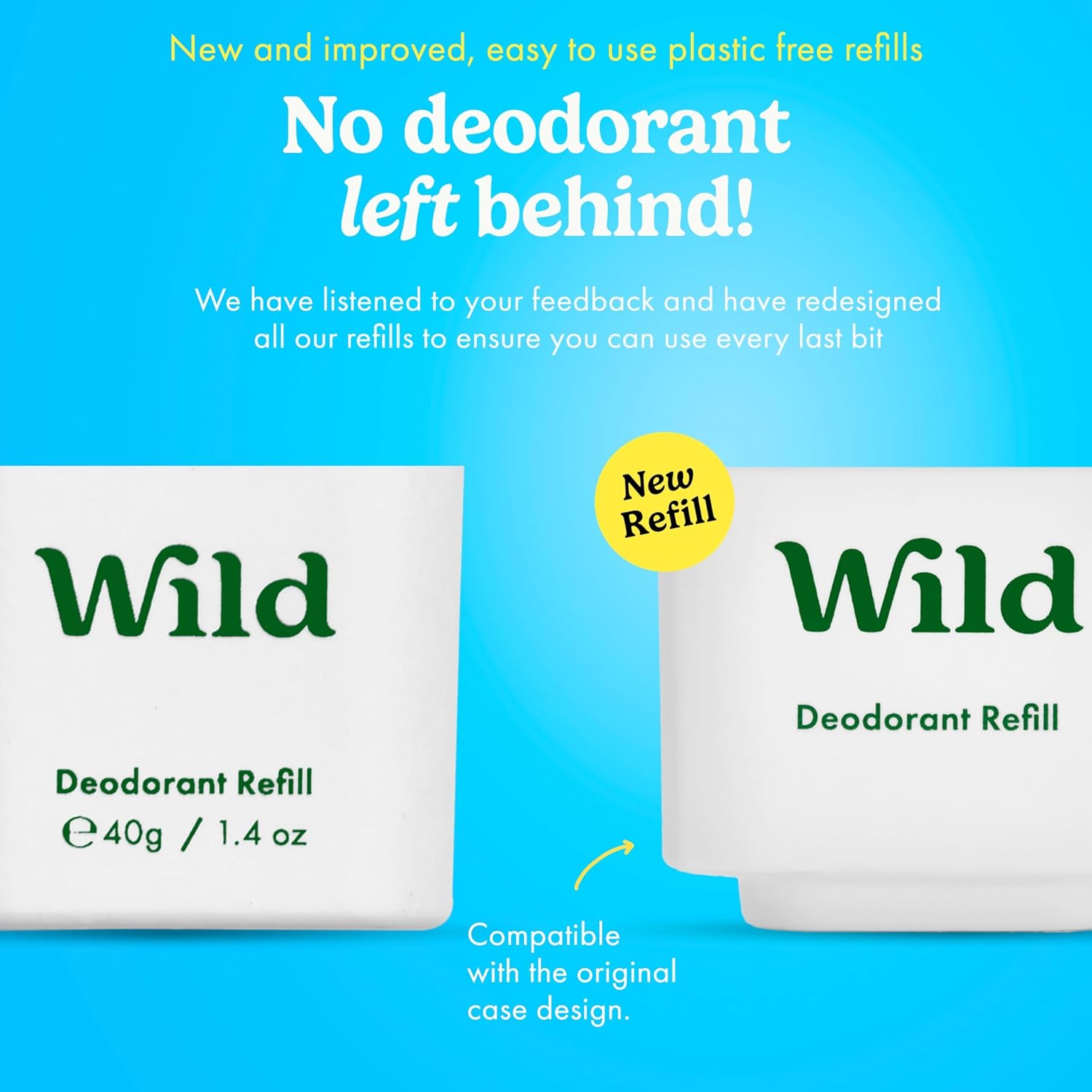 Wild - Natural Refillable Deodorant - Vegan & Eco-Friendly - Aluminium Free - Long Lasting Protection - Natural Ingredients - Starter Kit - Pink Case, Jasmine & Mandarin Blossom Refill - 40g : Amazon.co.uk: Beauty