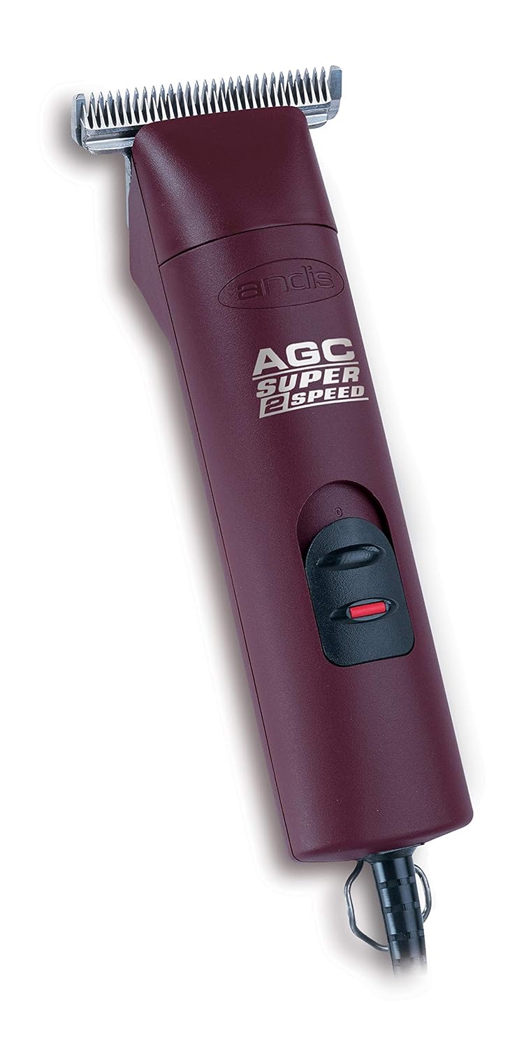 Andis 23330 Professional Agc Super 2-Speed Horse Clipper With Detachable Blade - Cool & Quiet Running Design - Includes Ultra Edge Size T-84 Blade For Complete Horse Grooming - Burgundy