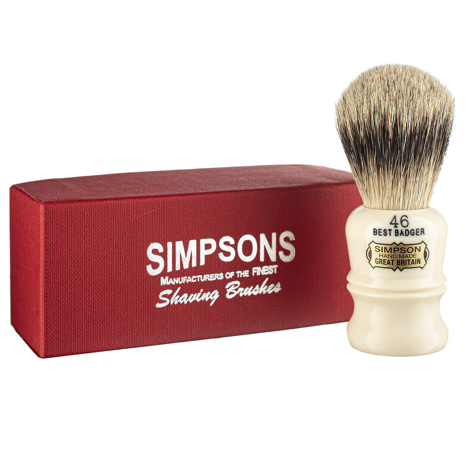 Simpson Berkeley 46 Best Badger Shaving Brush - Handmade British Shaving Brush For Men - Premium Quality By Simpson Shaving Brushes (Berkeley 46 Best Badger)