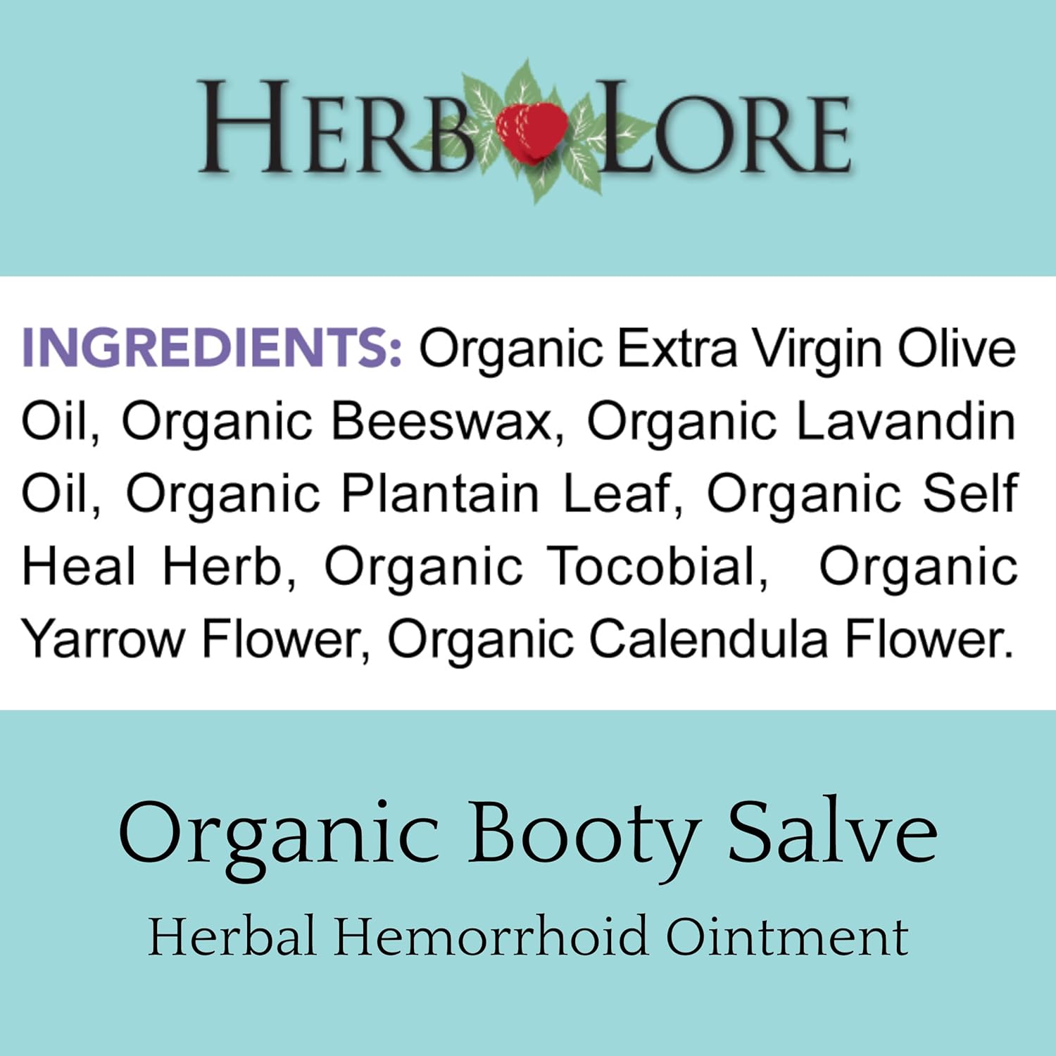 Herb Lore Organic Booty Salve – Natural Soothing Ointment – Herbal Comfort Cream For Sensitive, Delicate Areas And Itching (3.4 Oz) : Health & Household